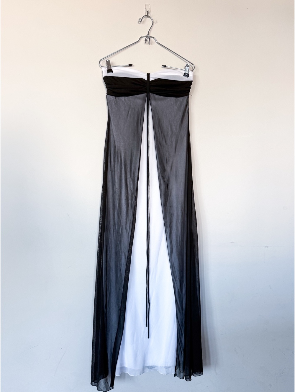 Taboo Y2K Vintage VTG Black White Prom Dress Halter Neck Strapless Whimsical